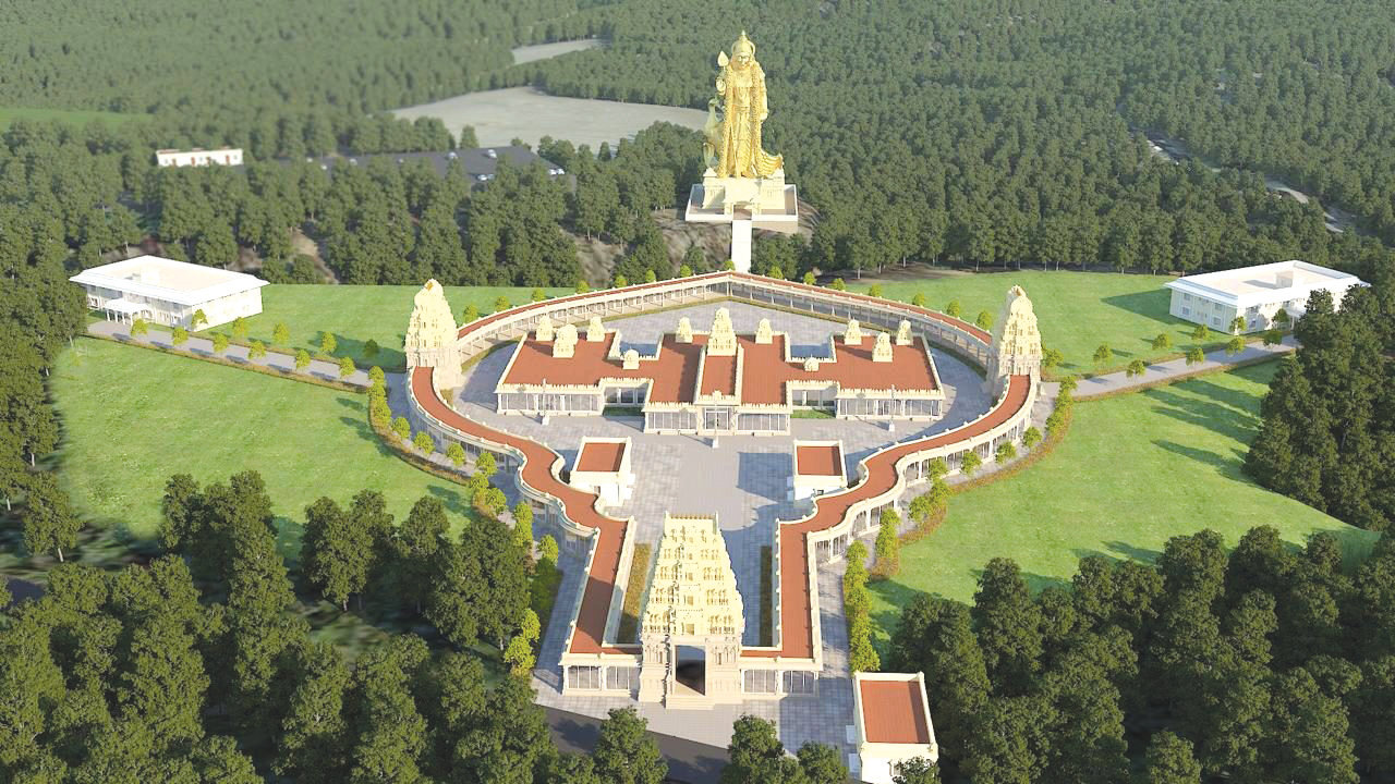The proposed Carolina Murugan Temple, slated for Moncure just east of U.S. Highway 1, includes a 155-foot statue of the Hindu god Murugan to be placed on the shores of the Deep River.