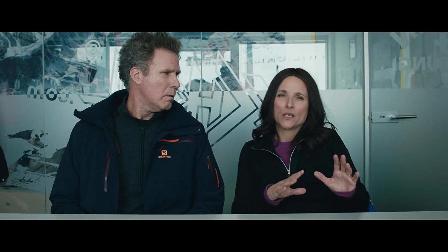 Will Ferrell, left, and Julia Louis Dreyfuss play a bickering married couple in "Downhill," a remake of the French-Swedish film "Force Majeure."