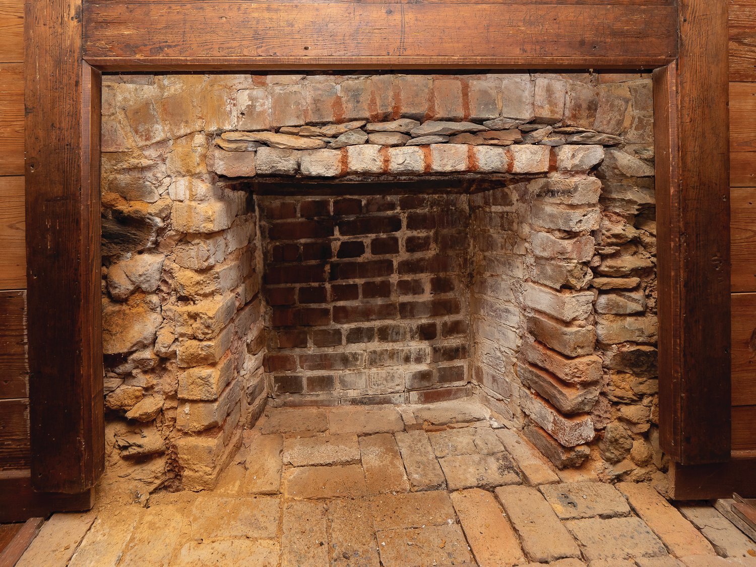 Lewis Freeman's one-room home in Pittsboro was added onto over the years. The orginal fireplace still exists.