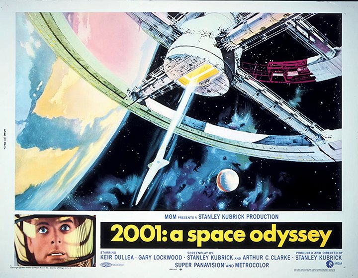 The movie poster for '2001: A Space Odyssey,' Stanley Kubrick's 1968 film.