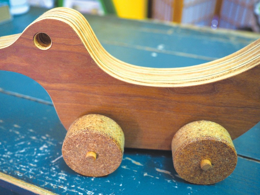 The late Ralph Evans found great satisfaction using scrap wood to make things that give pleasure. A selection of his creations are available at Pittsboro Toys.
