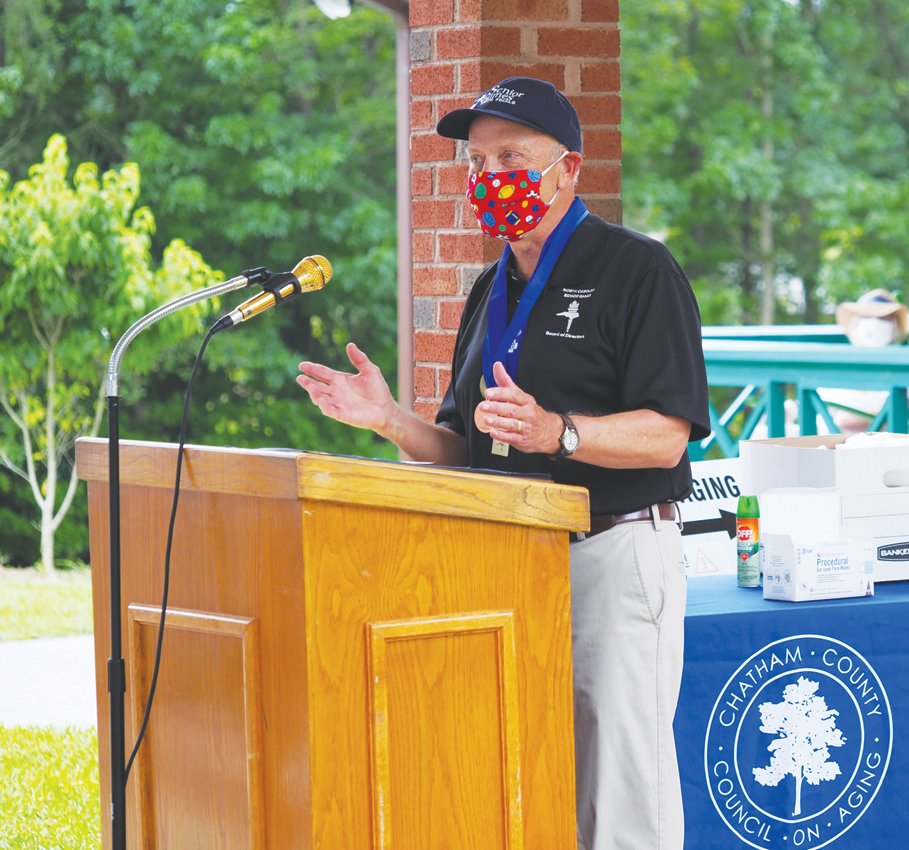 Speakers at the Chatham County Senior Games' second drive-by event included Dennis Streets, the Chatham Council on Aging's executive director.