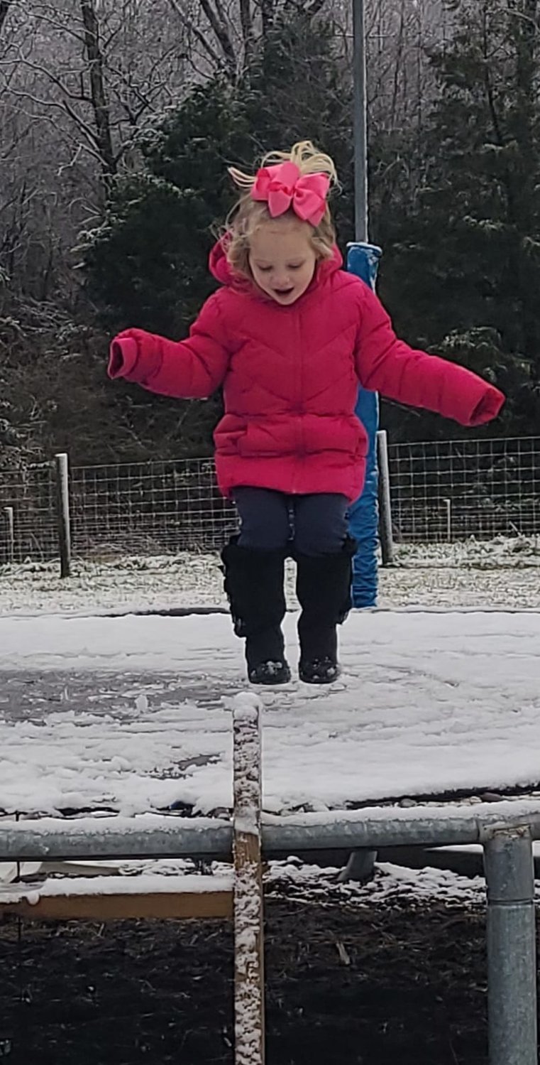 How do you make a trampoline even better? Add snow!