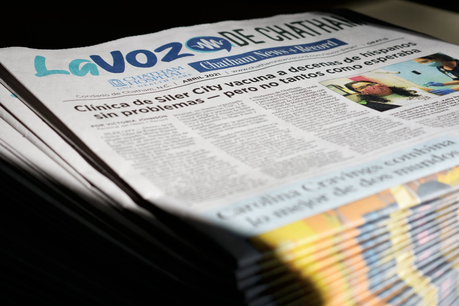 The News + Record published its first Spanish-language print edition of La Voz de Chatham last week. More than 2,500 copies have been directly mailed to all households in Chatham that identify as Spanish-speaking.