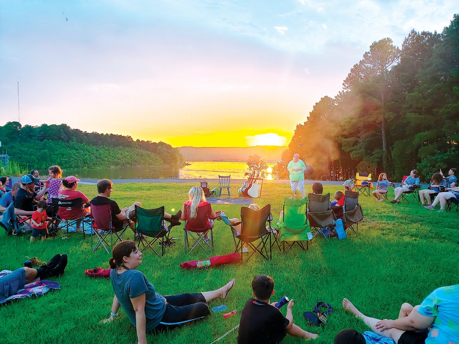 Campers gathered at the Great Chatham County Camp Out at Jordan Lake on June 26, one of the featured events on the Chatham 250 Passport program.
