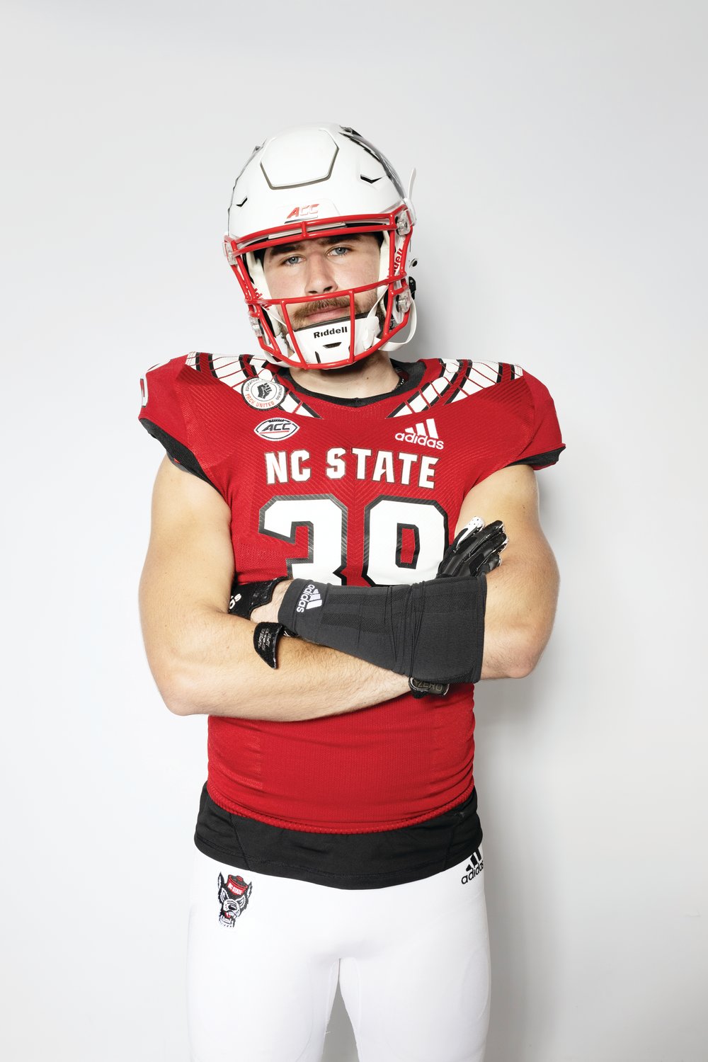 N.C. State linebacker Jamie Shaw poses for photos during the Wolfpack's 2021 Media Day.