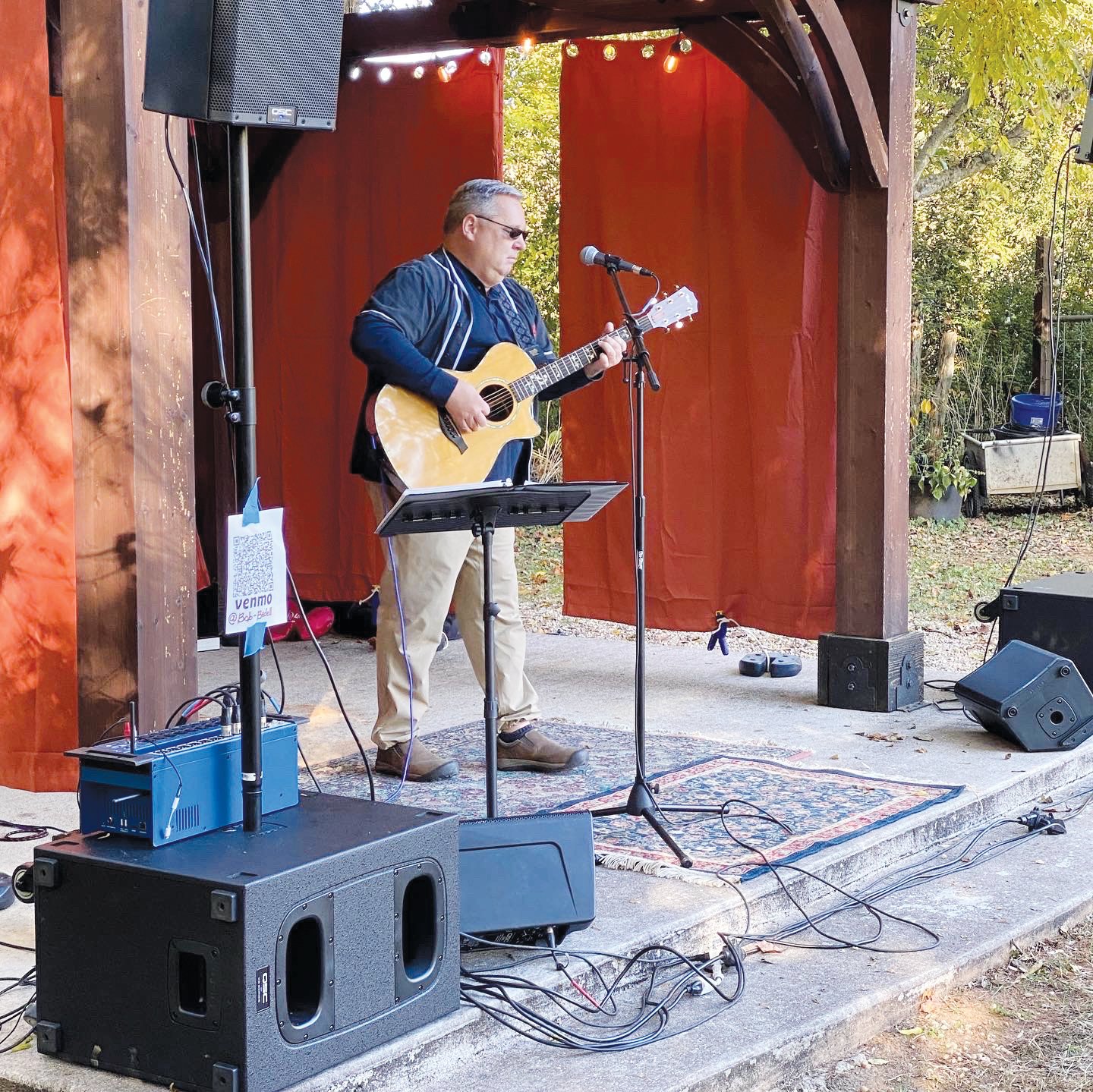 Bob Bedell of Catbird Seat plays at ODDCO on Nov. 13 as part of a fundraising concert for the Small Museum of Folk Art.