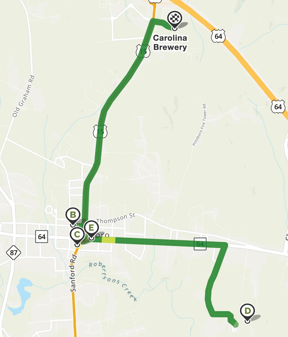 The 'Green Bus' will transport pub crawlers by taking the route shown here.