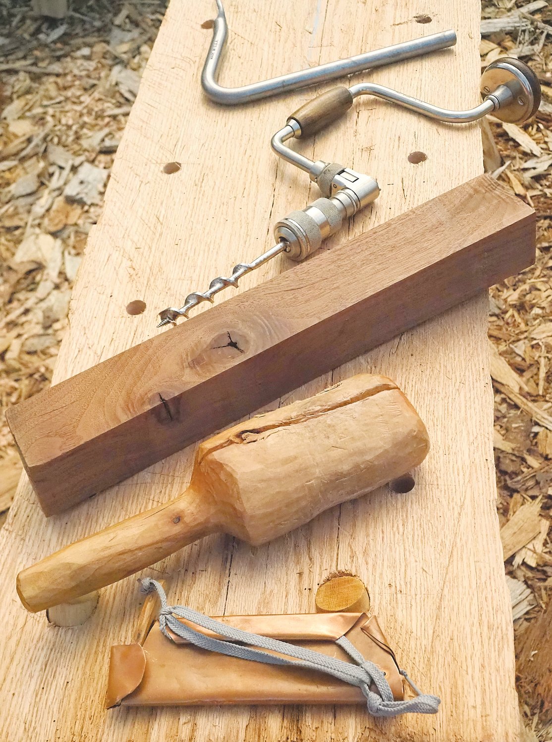 Tools of the green woodworking trade.