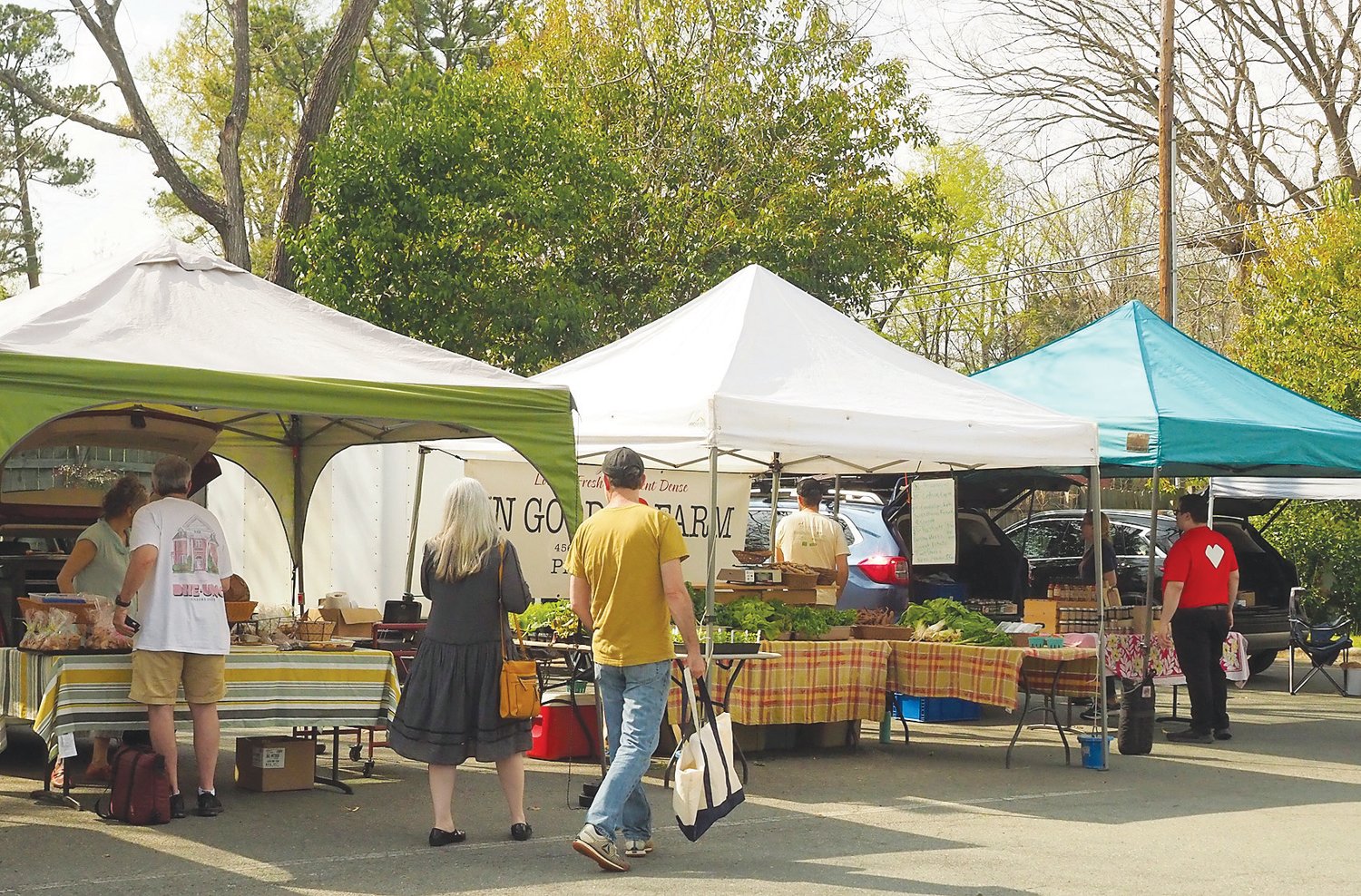 Pittsboro's market has a diverse collection of vendors offering fresh vegetables, baked bread, sauces and more.