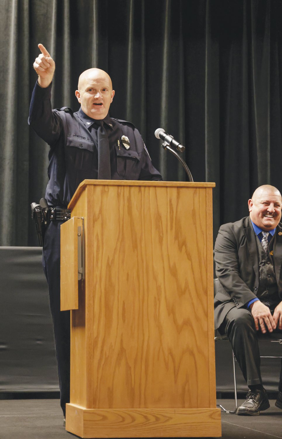 Pittsboro Police Chief Shorty Johnson gave the farewell address at Wednesday's Police Remembrance Week event.