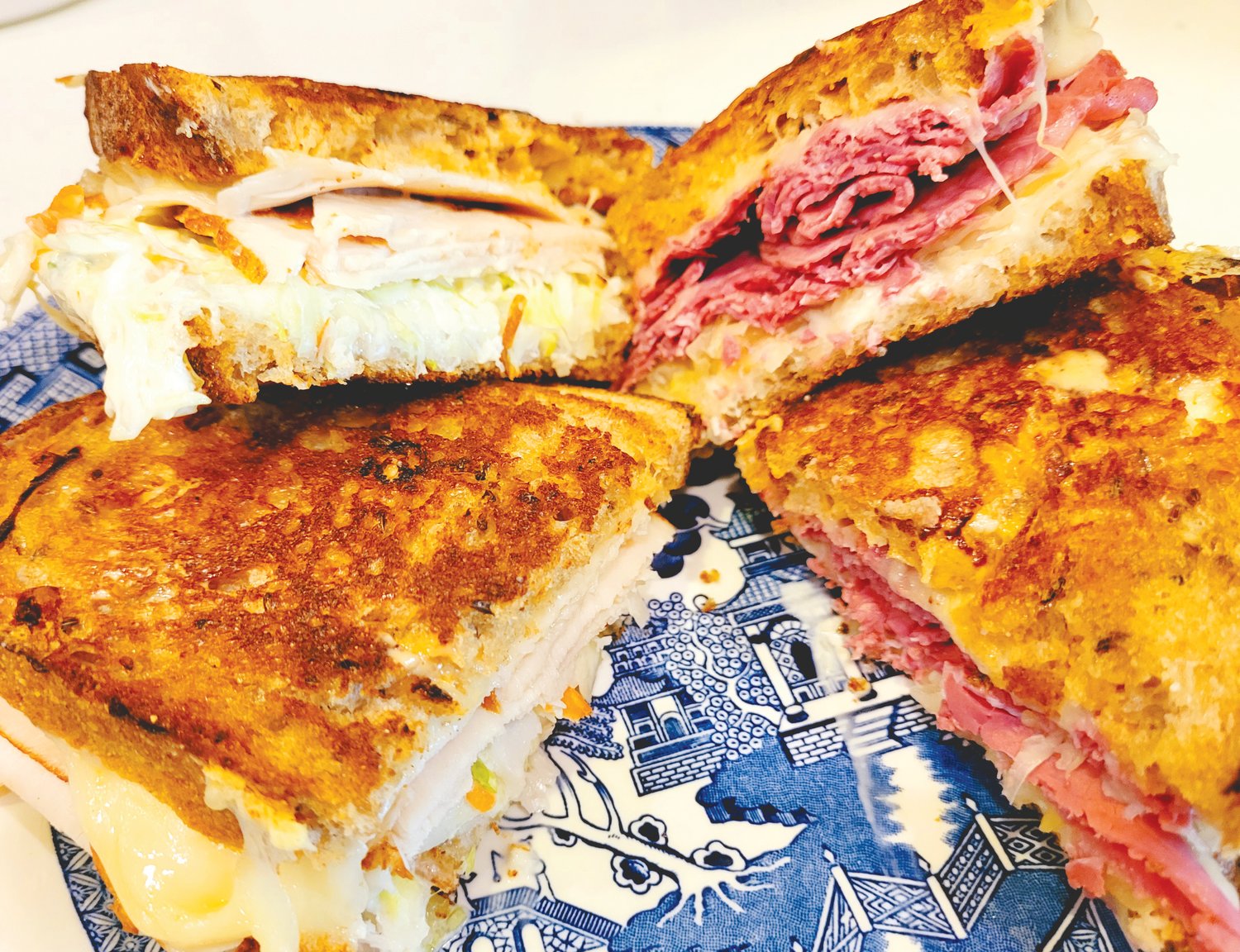 Both the Reuben (right) and the Rachel sandwich combine unusual ingredients for a great taste.