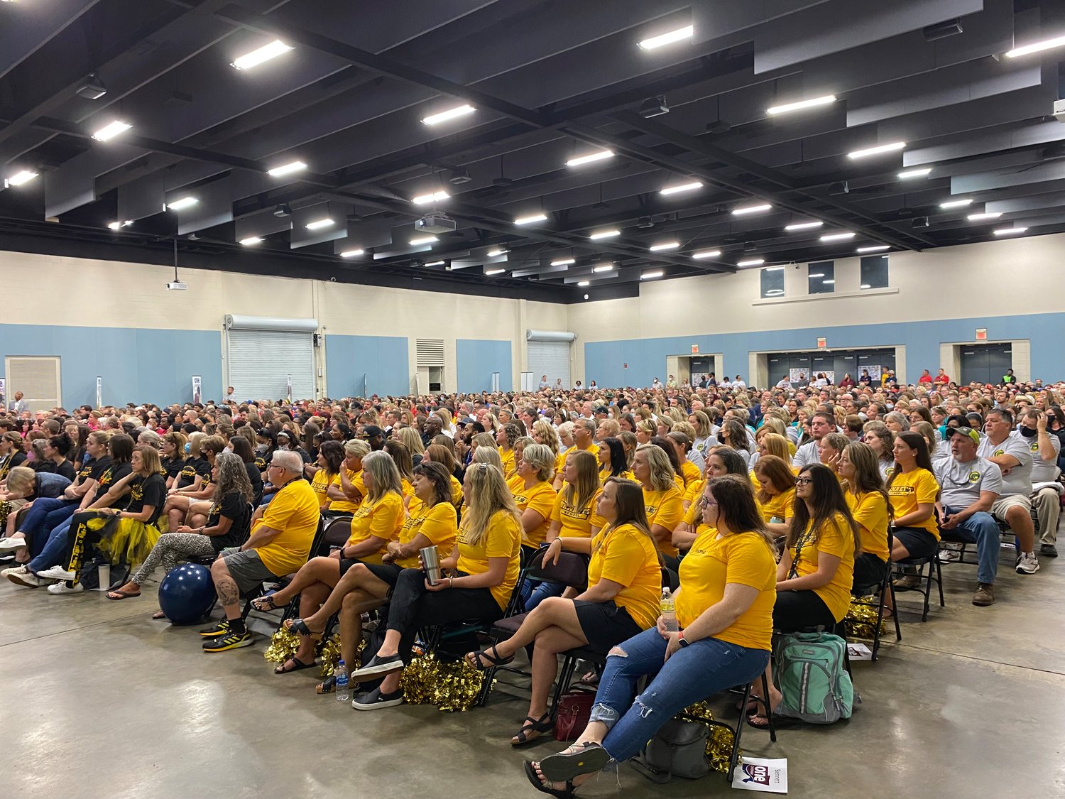 CCS employees hear presentations from Superintendent Dr. Anthony Jackson at 2022 Convocation at the Wicker Center in Sanford on Wednesday. The superintendent emphasized the importance of the new One Chatham Strategic Plan.