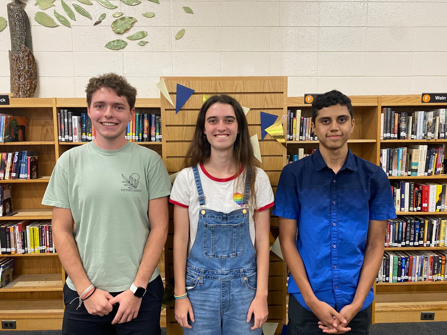Jordan-Matthews students Brady Andrew (left), Maggie Thornton and Byron Martinez (right) were recognized by the College Board for outstanding academic performance.