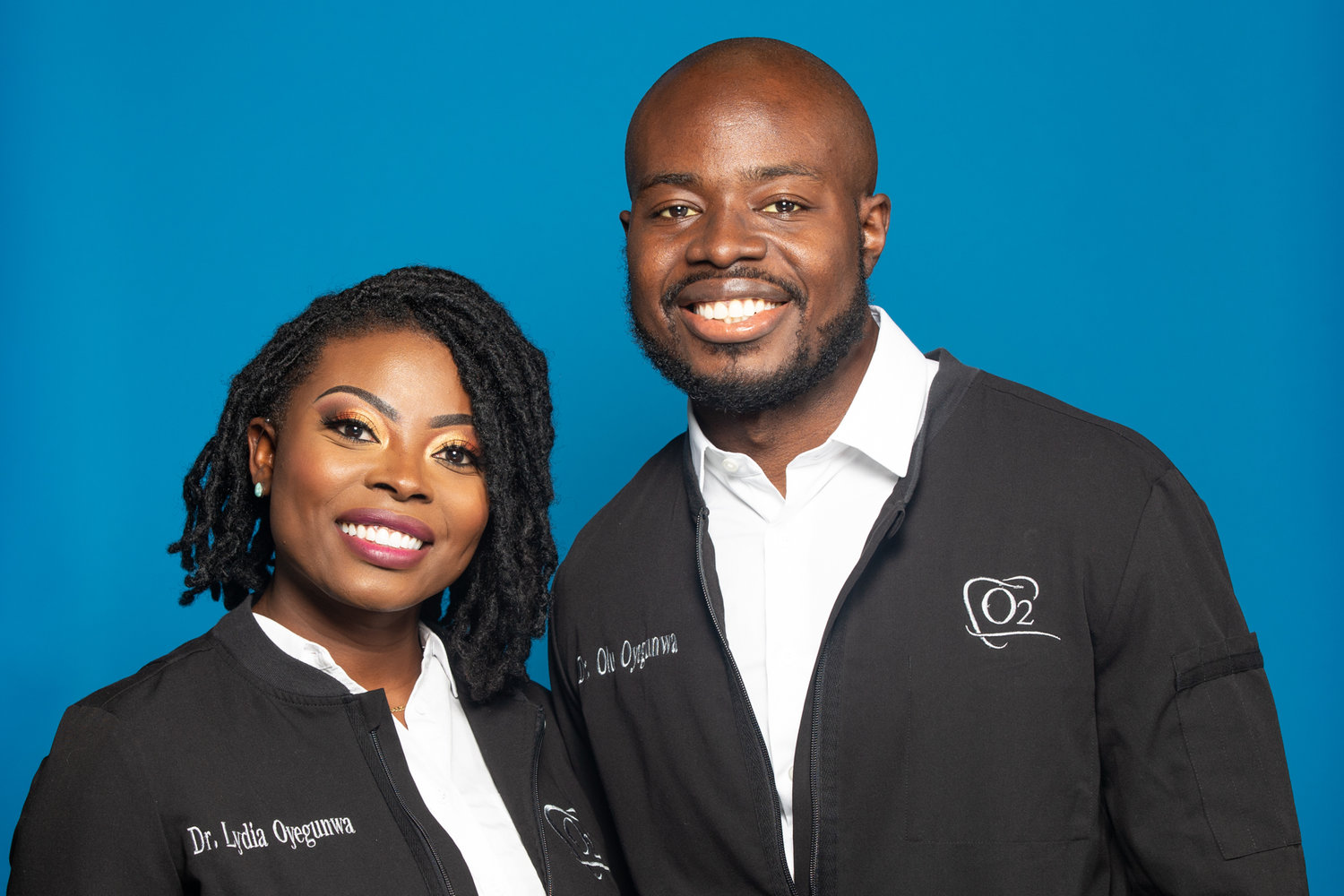 The husband-wife O2 dental team of Dr. Lydia Oyegunwa (left) and Dr. Olu Oyegunwa.