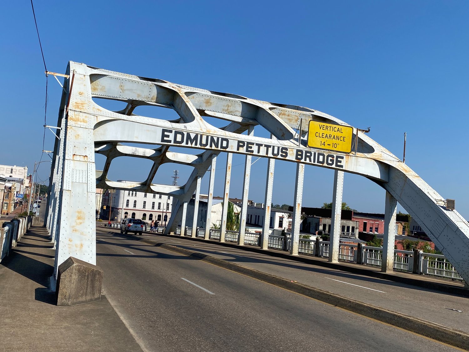A view from the west side of the Edmund Pettus Bridge in Selma, Alabama, not far from the location where marchers were beaten by state troopers and local law enforcement officers on 'Bloody Sunday' — March 7, 1965.