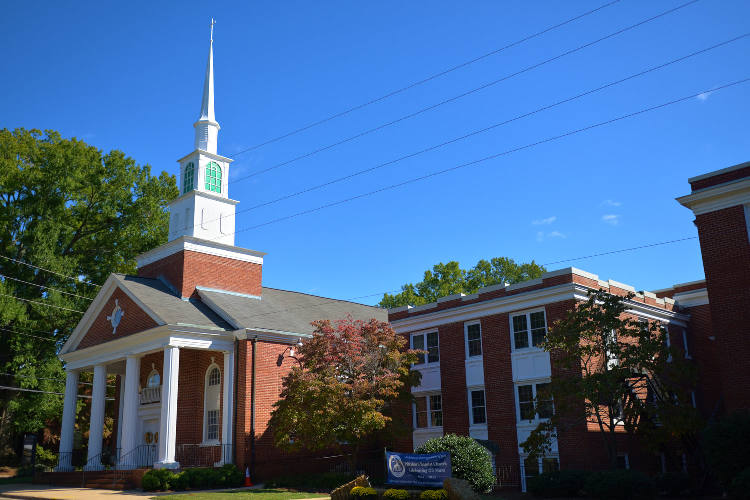 Pittsboro Baptist Church, celebrating its 175th year this year, is located on West Salisbury Street in Pittsboro.