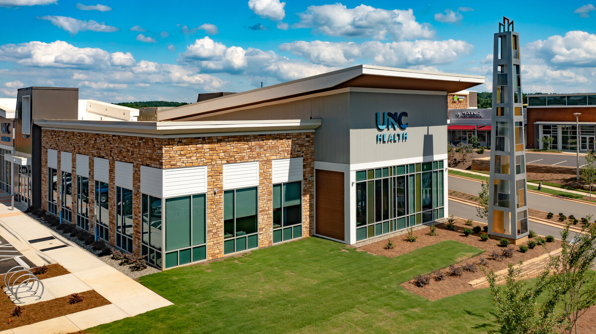 A rendering of a UNC Health facility in Chatham Park is featured in image courtesy of UNC Health